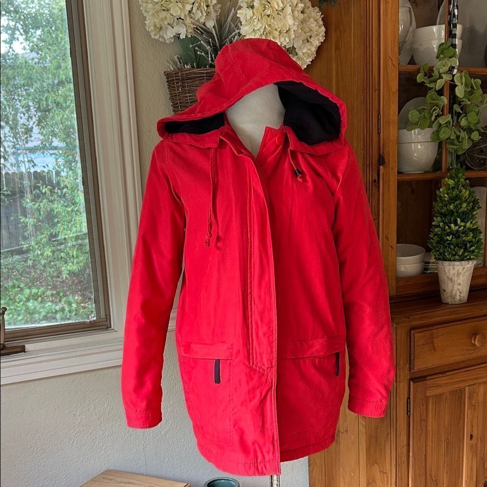 Outbrook Fleece Lined Women's Red Hooded Jacket Size Medium